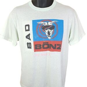 Bad Bonz T Shirt Vintage 80s Goat Skull Cocoa Beach Florida Mens Size Medium